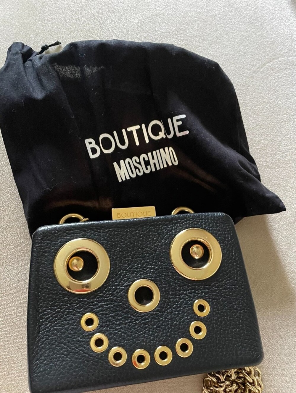 Moschino eyelet-embellished chain shoulder bag cute rare